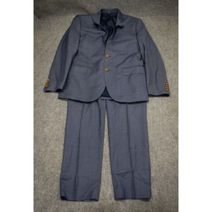 J. Crew Thompson Suit Men's Size 38S Slim Fit Blue w/ Brown Buttons 100% Wool